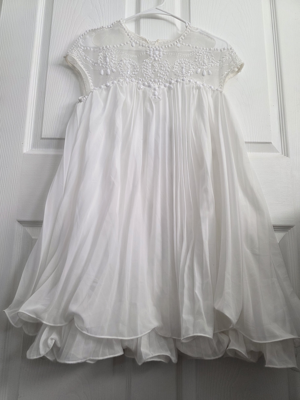 Spool 72 White Embroidered Chiffon Midi Dress